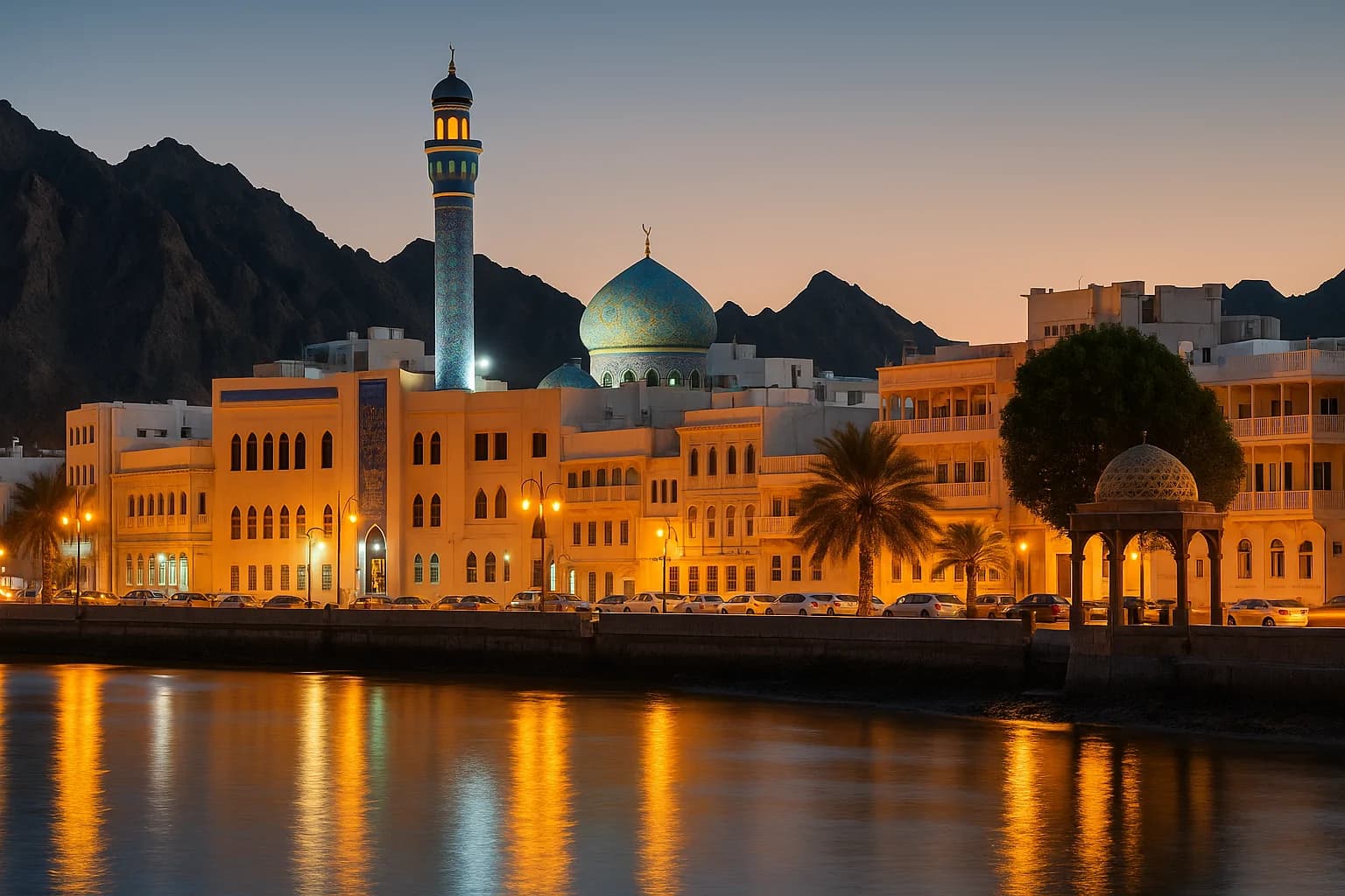 Muscat skyline at dusk